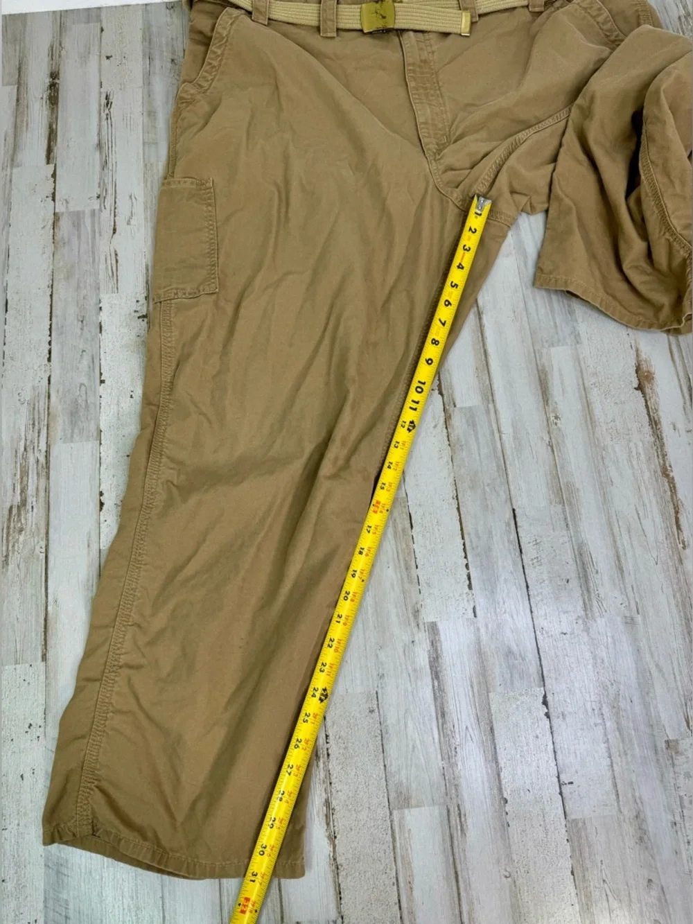 Carhartt Men's Tan Carpenter Cargo Tan Pants Size 48x31 Loose Fit